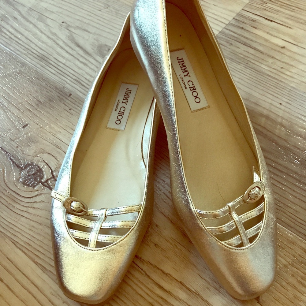 JimmyChoo shoe not worn.Beautiful versatile flat.